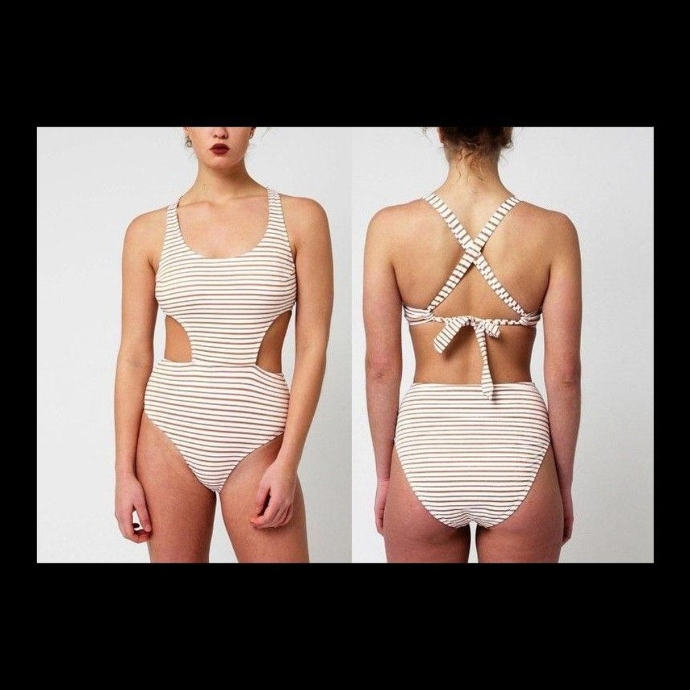Vigoss Coral Stripe Cutout Monikini Swimsuit 3X